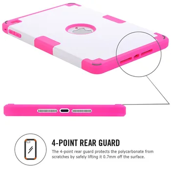 For iPad mini 4 Retina Kids Safe Shockproof Heavy Duty Silicone Hard Case Cover Screen protect tablet pc shell back cover