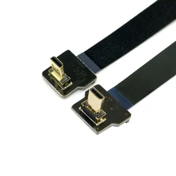 Angled FPV Micro HDMI Male to Up Angled Micro HDMI FPC Flat Cable 10cm 20cm 30cm 50cm 1m 3ftfor Gopro HERO 4 HERO 3 SJCAM SJ4000