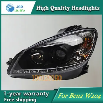 JGD Brand New Styling for Benz W204 C180 C200 C220 C230 LED Headlight 2007-2010 Headlight Bi-Xenon Head Lamp LED DRL Car Lights