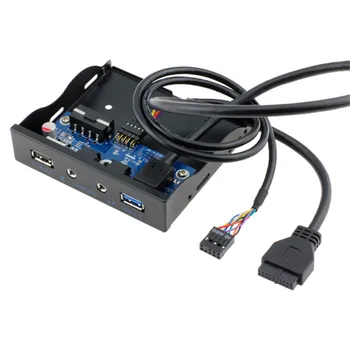 USB 3.0 1 Port Metal Front Panel USB Hub with 1 USB 2.1A Charging Port/1 HD Audio Output Port/1 Microphone Input Port