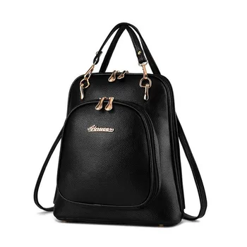 Y40 Multicolor Women PU Leather Backpacks for Teenage Girls Stylish School Backbag black Casual Women Leather Shoulder Bags