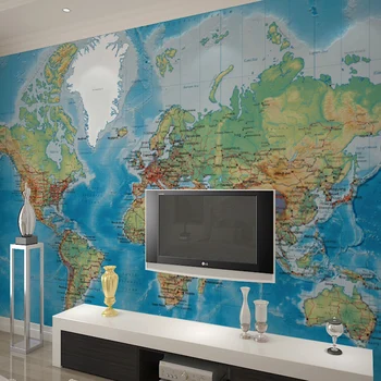 Decoration TV backdrop wallpaper abstract mural painting style world map wallpaper mural