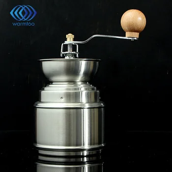 Stainless Steel Manual Spice Bean Coffee Grinder Baby Rice Burr Grinder with Adjustable Ceramic Core