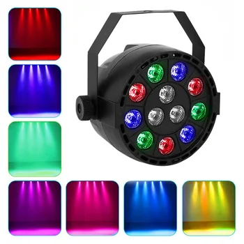 US/EU Plug 12 LED RGB LED Light DMX Color Mixing 8CH Can Background Lamp DJ Club Bar Professional PAR Light