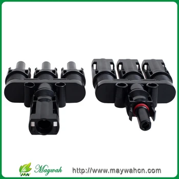 MAYLAR@ 1Pairs x MC4 3T Connector male and female, MC4 3 Branch Solar Panel Connector used for Solar module parallel connection