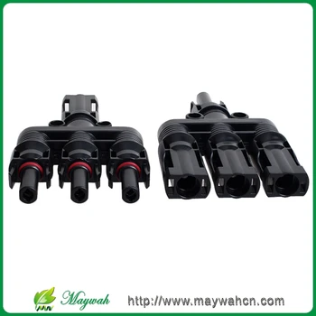 MAYLAR@ 1Pairs x MC4 3T Connector male and female, MC4 3 Branch Solar Panel Connector used for Solar module parallel connection