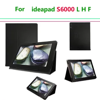 Pu leather ideapad S6000 slim folio cover case - for lenovo s6000l L H F 4G 16G Flip book cover case with stylus