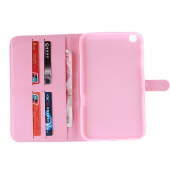 New Coloured Painting Case for Samsung Galaxy Tab 3 8.0 T310 T311 PU Leather Stand Case with card slot for Galaxy Tab 3 8.0 inch