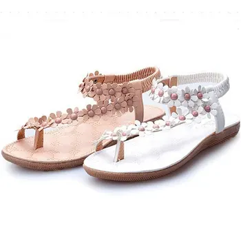 HEE GRAND 2017 Bohemia Women Sandals Floral Strap Flat with Beach Shoes Woman Causal Flip Flops XWZ442