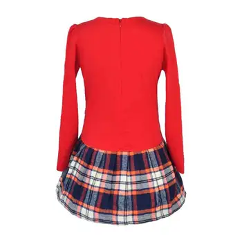 Baby girls dress spring autumn plaid full sleeve children kid's campus school princess dress cotton wear