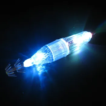 2Pcs 16cm Multi Color Deep Drop Underwater Fish Attracting Indicator Lure LED Fishing Flash Light Bait Squid Hook