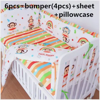 Promotion! 6/7PCS Infant baby bedding set Infant Bedding Sets Nursery Bedding sets , 120*60/120*70cm