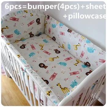 Promotion! 6/7PCS Cot Bedding Set Safety And Healthy Kids Accessory,Baby Bedding Sets ,120*60/120*70cm