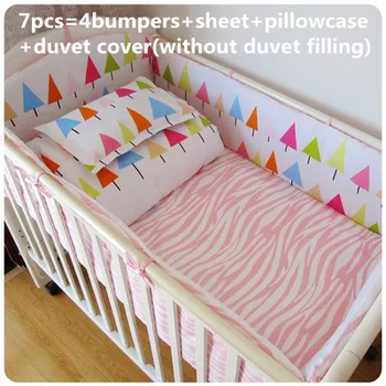 Discount! 6/7pcs Baby bedding Set Unpick and wash Baby Bedding kit Baby Bed Around ,120*60/120*70cm