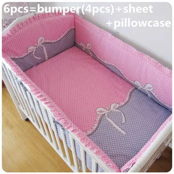 Discount! 6/7pcs Baby quilt cover baby cot beds cotton New Brand Bed Baby Bedding Set ,120*60/120*70cm
