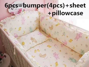 Discount! 6/7pcs Baby bedding set boy Bumper baby. crib bedding. cotton ,120*60/120*70cm