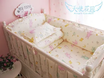 Discount! 6/7pcs Baby bedding set boy Bumper baby. crib bedding. cotton ,120*60/120*70cm