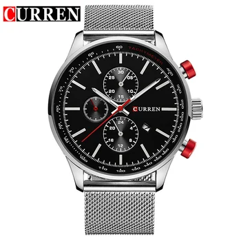 New CURREN Watches Luxury Brand Men Watch Full Steel Fashion Quartz-Watch Casual Male Sports Wristwatch Date Clock Relojes 8227