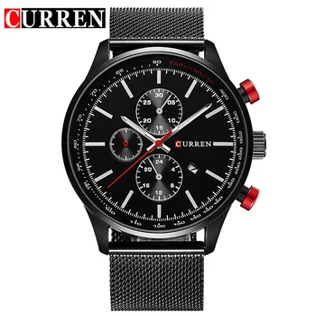 New CURREN Watches Luxury Brand Men Watch Full Steel Fashion Quartz-Watch Casual Male Sports Wristwatch Date Clock Relojes 8227