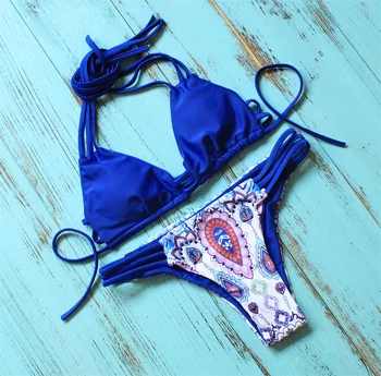 2017 Hot Sexy Brazilian Bikini Halter Bandage Swimwear Women Swimsuit Bathing Suit Biquini Bikini Set Swim Suit Maillot De Bain