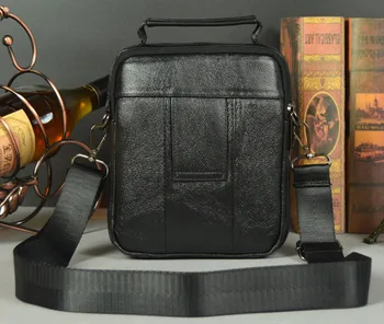 New Men Genuine Leather First Layer Cowhide Cross Body Messenger Shoulder Business Casual Handbag Tote Bag Handbags