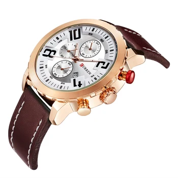 LUXURY Curren Brand Quartz Gold Watches Deluxe Men Leather Watches women Wristwatches Christmas Gifts Men wristwatches hot 8193