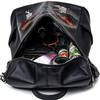 Simple Style Backpack Women PU Leather Backpacks For Teenage Girls School Bags Fashion Vintage Solid Shoulder Bag mochila XA932H