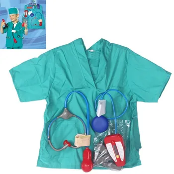 Girls Boys Halloween Costumes Surgeon Sets Doctor Cosplay Stage Wear Clothing Children Kids Party Clothes Free Drop Shipping New