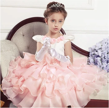 Girl Dress Princess for Kids Party Wear Baby Pageant Dresses Toddler Evening Gowns Pink Junior Ball Gown Children Dress Costume