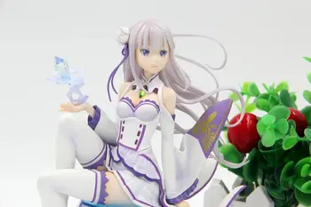 1pcs anime 1/8 scale Life in a different world from zero EML/Emilia hand on diamond action pvc figure toy tall 17cm