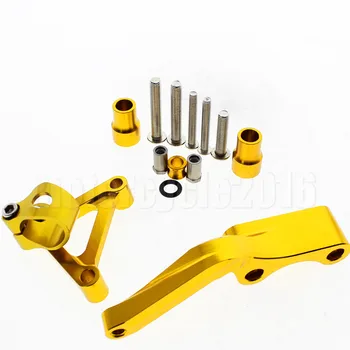 Adjustable Steering Stabilize Damper bracket Mount kit For DUCATI 696 796 795 T6061-T6 Aluminum A set Black Gold SilverCNC FXCNC