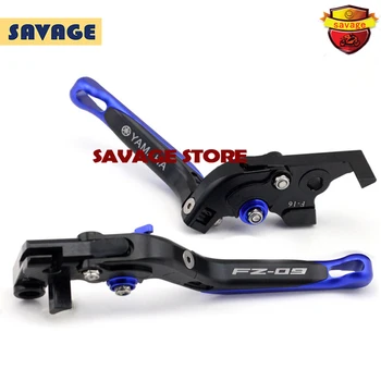 For YAMAHA FZ-09 MT-09 850 Triple-Blue+Black Motorcycle Accessories Folding Extendable Brake Clutch Levers