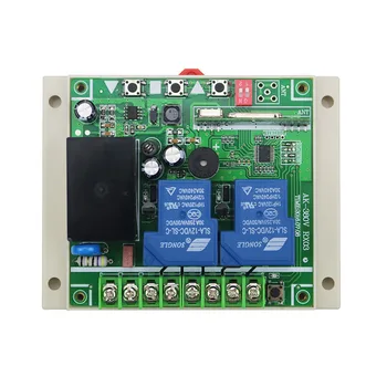 AC220V 250V 380V 30A 2CH Wireless Remote Control Switch Receiver+3*Wall Panel Remote Transmitter Sticky Remote Smart Home Switch