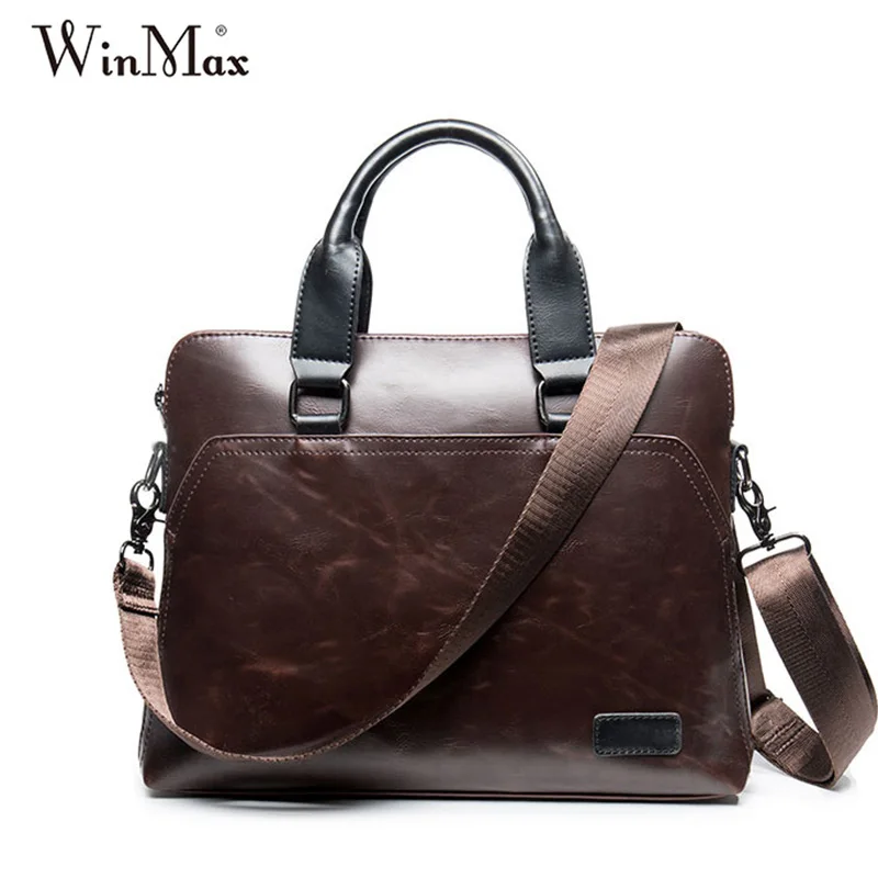 2016 New Man Handbags Crazy horse Leather handbag brand top-handle Bag men's briefcase Winmax man briefcase mochali