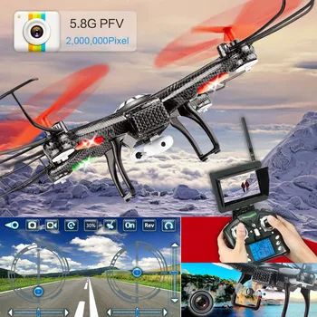 Mini Drone JJRC V686 5.8G FPV Headless Mode RC Quadcopter with HD Camera Monitor Headless Drone toys #yl