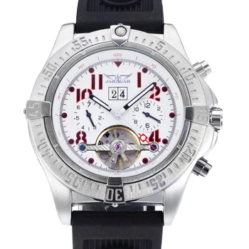 Classic Jargar Tourbillon Men Watches Auto Day/Calendar Week Dispay Sports Military Mechanical Watch Casual Wristwatch