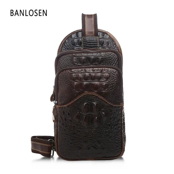 Genuine Leather Men Bag Chest Bags Brand Leather Vintage Crossbody Bags Famous Brand Small Men's Messenger Bag YS1322