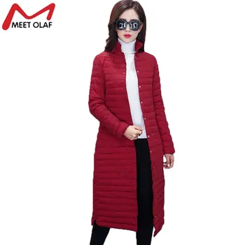 Winter Warm Coat Women Long Cotton Padded Plus Size Wadded Warm Outwear Jackets Stand Collar Parkas Coat Female YL010