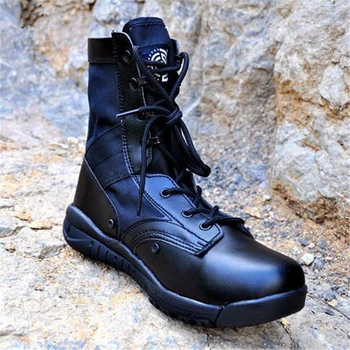 Size36-47 women genuine leather army boots lightweight military tactical boots unisex combat boots outdoor work safety shoes