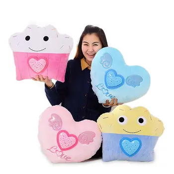 Cartoon colorful LED light projection pillow LED lights Pillow Light Projector Plush Toy Night Light Stars Toys Girls gift