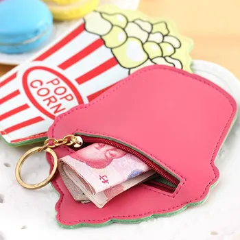 Coin Purse Food Cartoon Leather Fashion Design MinI Wallet Bag Zipper Change Pouch Key Holder Monederos Mujer Monedas #6227