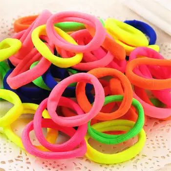 20 pieces Big Size Fluorescent color Seamless Gum for Hair, Elastic HairBands Accessories