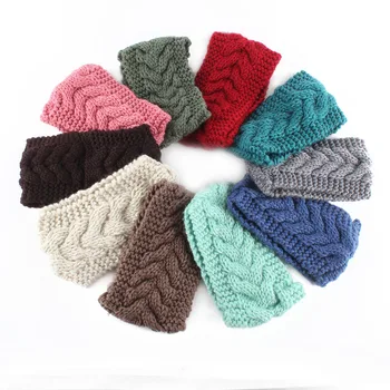 Winter Warm Women Braided Knit Wool Hat Cap Headband Hair Band