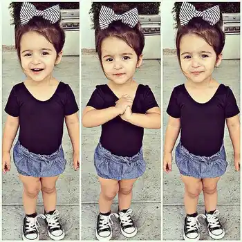 Novatx girl t shirt fashion baby girls cotton t-shirt lovely Halted short sleeve striped T shirts 1-5y kids clothes for girls