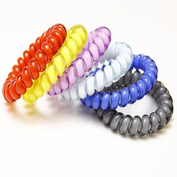 5Pcs Telephone Cable Women Hair Styling Braider Ponytail Holder Elastic Spring Hair Ring Ties Rope Tools For Hair Hairdressers
