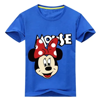 2017 Gril Cartoon Mickey Printing T-shirt Children Summer Short Sleeve Clothes Kids Cotton Tee Tops 24M-6T ACY009