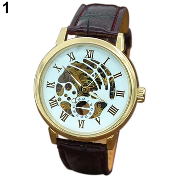 Hot Mens Roman Numerals Stainless Steel Automatic Mechanical Sport Wrist Watch 2KC4 6T5S
