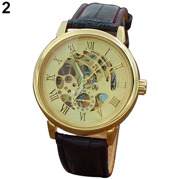 Hot Mens Roman Numerals Stainless Steel Automatic Mechanical Sport Wrist Watch 2KC4 6T5S