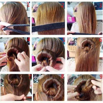 Women Girls Fashion French Dish Hair Styling Donut French Twist Magic DIY Tool Bun Maker 1pc