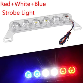 1PCS Car-Styling 6SMD Motorcycle LED Strobe Braking Light Vehicle Flash Lights Braking Lamp Warning Red Blue White DC12V New